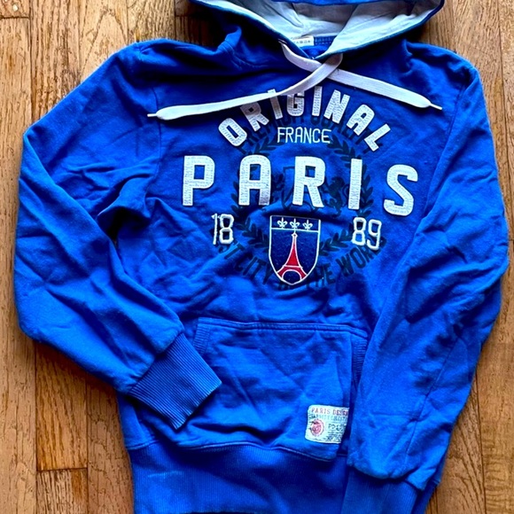 NWOT | PARIS DESIGNS | Blue Hoodie | XS - Picture 1 of 3